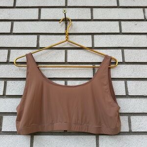 SKIMS Jelly Sheer Scoop Neck Bralette Clay Brown Stretch Micro Mesh 4X